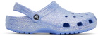 Crocs Purple Classic Glitter Clogs