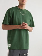 WTAPS - Printed Logo-Appliquéd Cotton-Jersey T-Shirt - Green