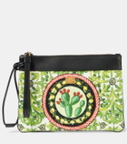 Dolce&Gabbana Printed leather-trimmed canvas clutch