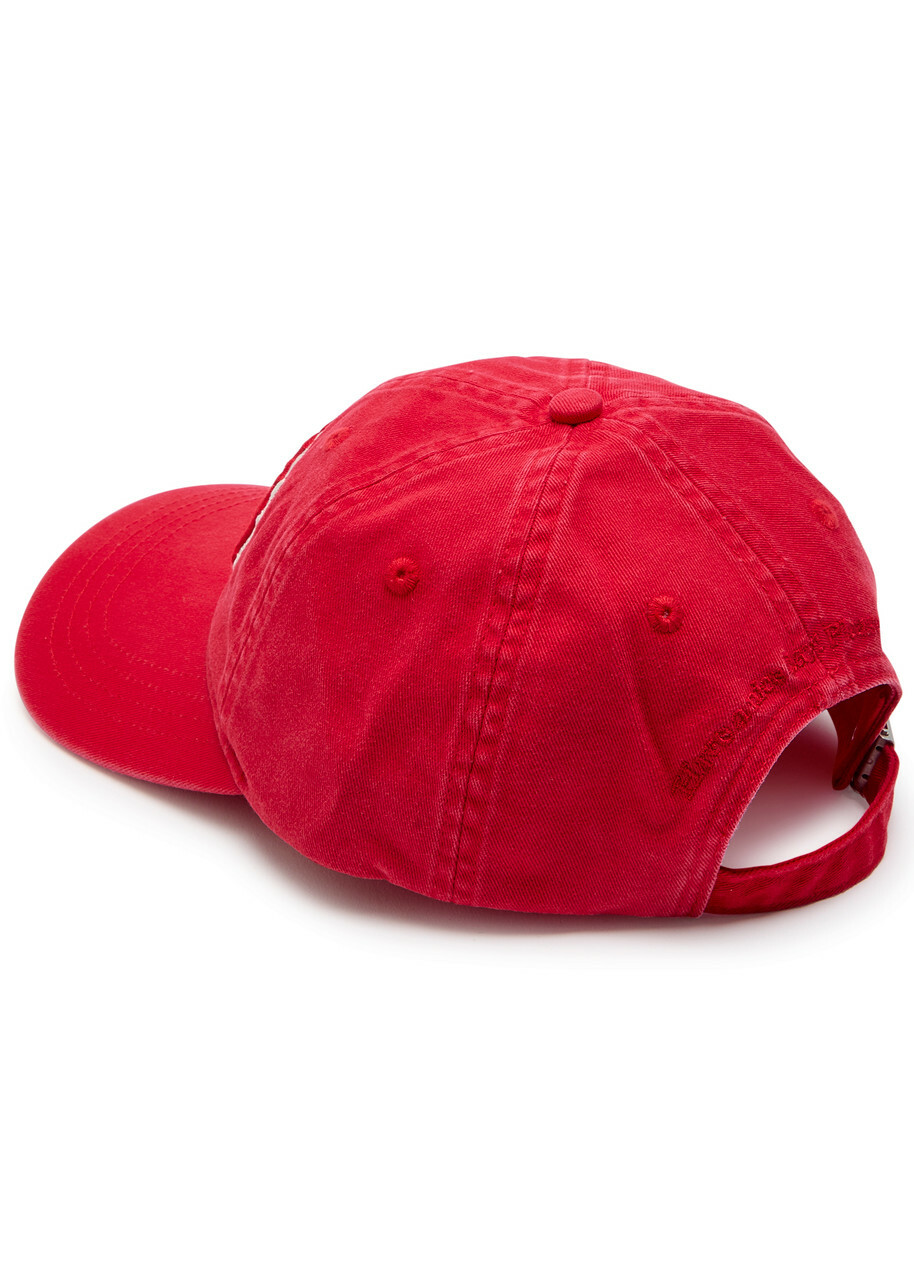 Ganni Logo-embroidered Canvas cap - Red - One Size GANNI