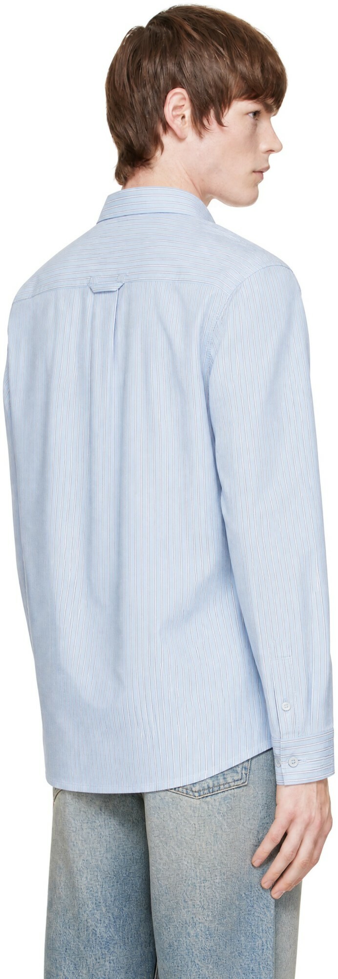 COOR Blue Pin Stripe Pointed Shirt