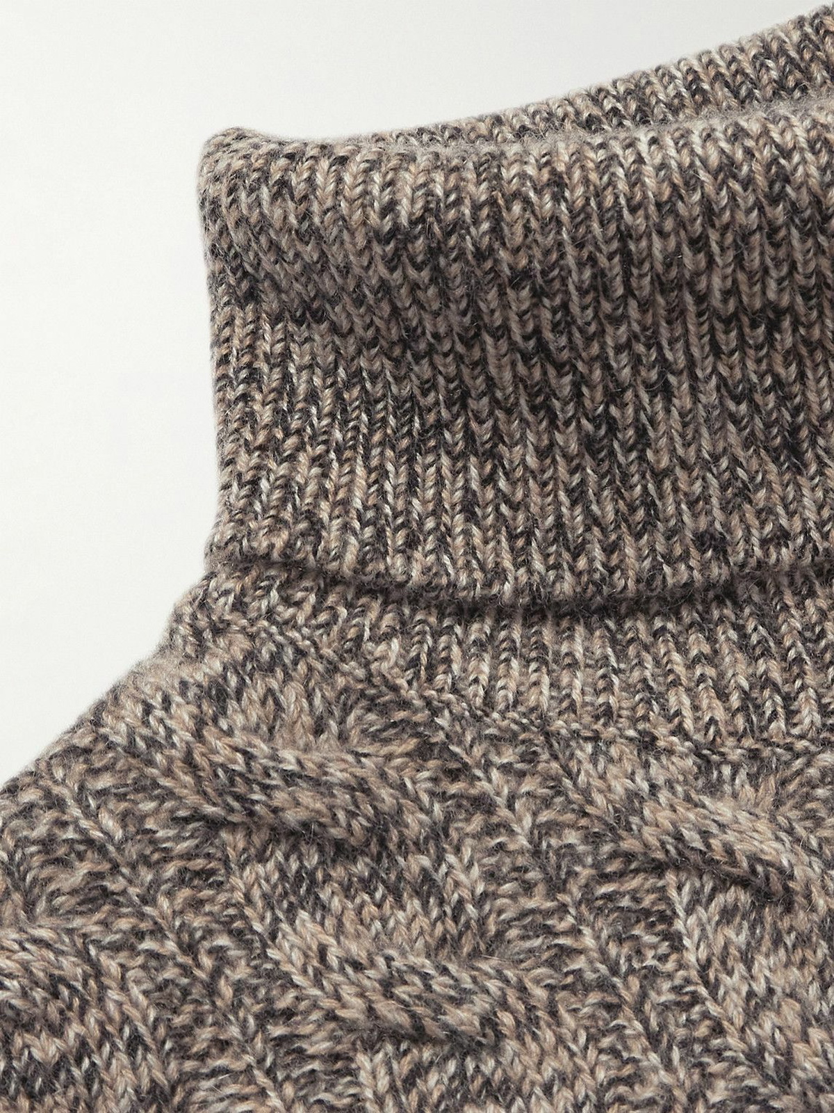 Agnona - Cable-Knit Cashmere Rollneck Sweater - Brown Agnona