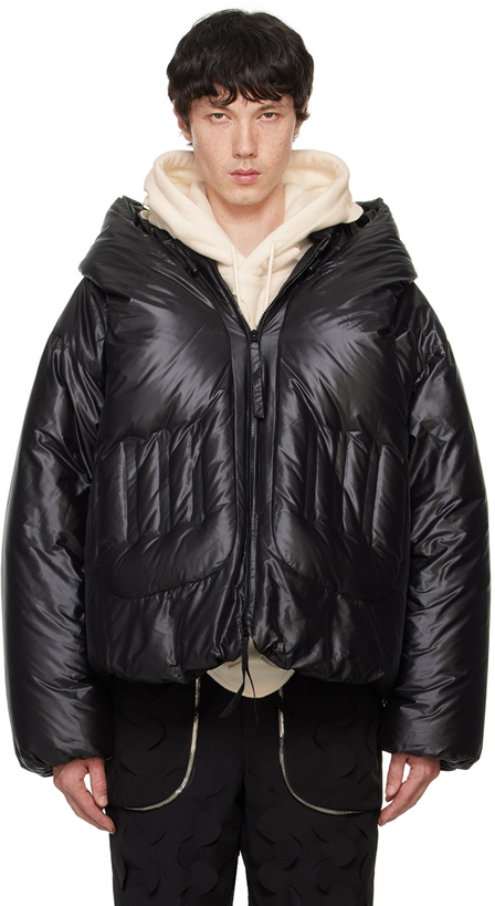 Photo: Juntae Kim Black Quilted Spiral Down Jacket