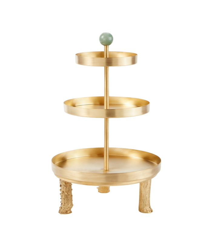 Photo: Natalia Criado Embellished gold-plated serving stand