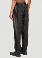 Drawstring Pinstripe Pants in Black