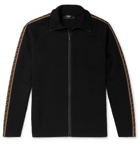 Fendi - Logo-Jacquard Wool Zip-Up Track Jacket - Black