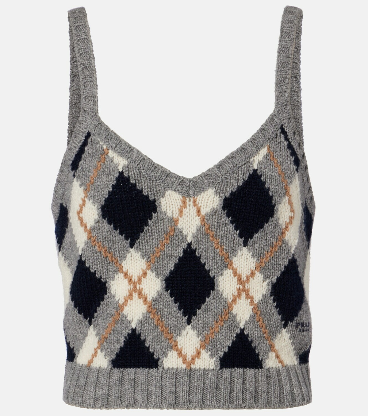 Prada Argyle cashmere crop top