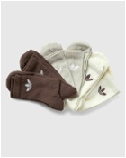 Adidas Trefoil Cushion Crew Socks (6 Pairs) Brown/Beige - Mens - Socks
