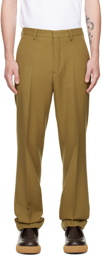 Dries Van Noten Khaki Creased Trousers