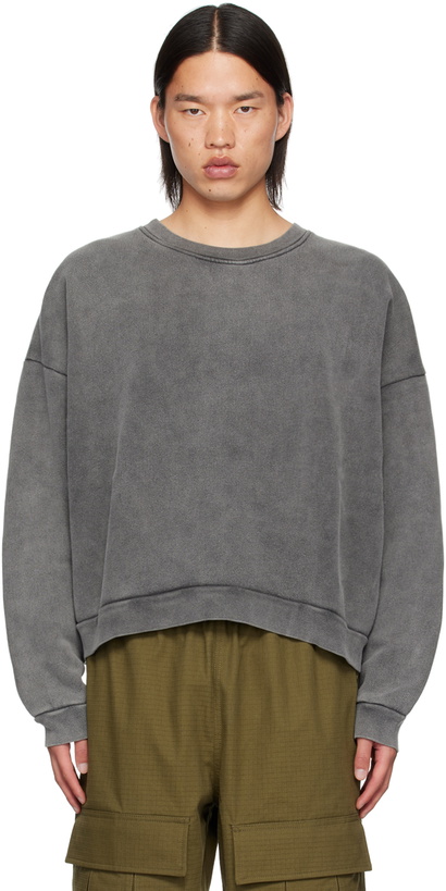 Photo: Acne Studios Gray Logo Patch Sweatshirt