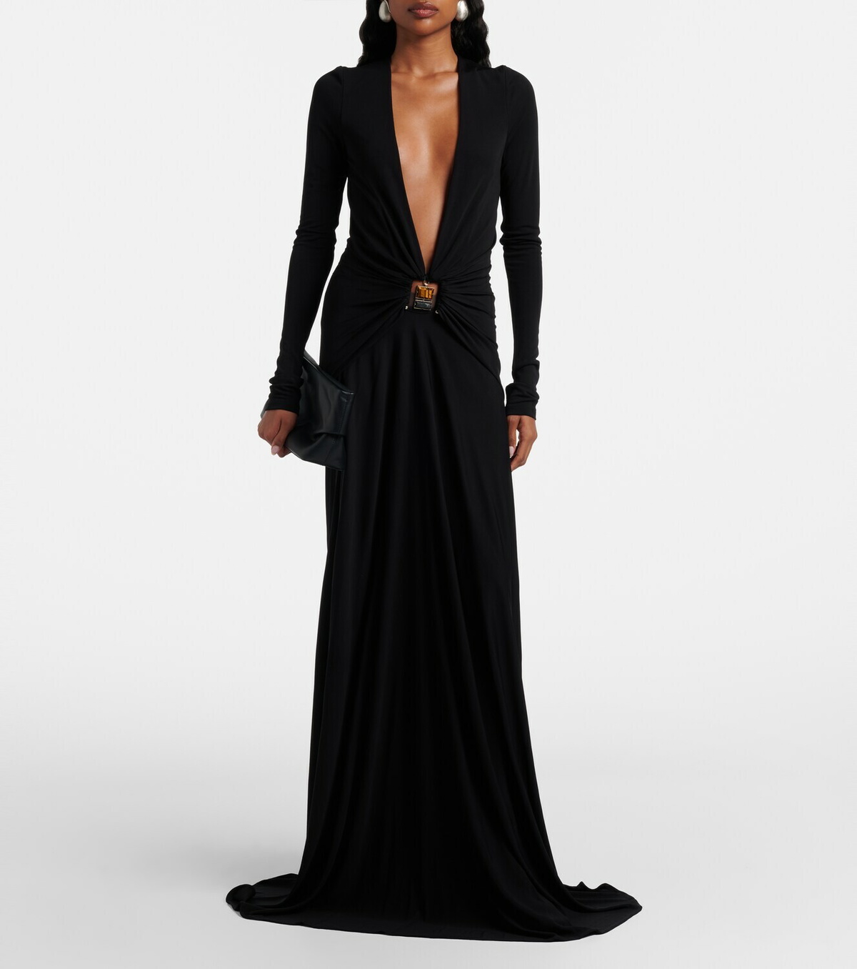 Christopher Esber Bezel Quartz embellished maxi dress