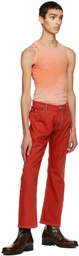 PALMER Red Embroidered Jeans