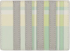 Thom Browne Gray & Green Tartan 4 Bar Card Holder