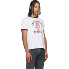 COÛT DE LA LIBERTÉ White Weston SM 'Red Devils' Crew Ringer T-shirt