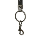 Valentino Men's Rockstud Leather Key Ring in Nero