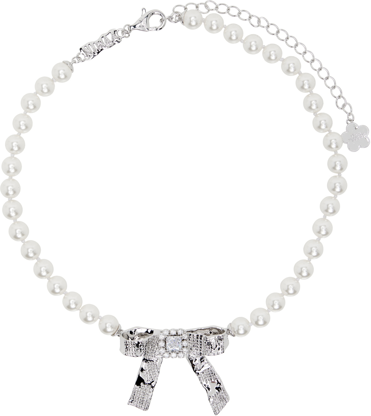 Shushu/Tong Silver Bow Pearl Necklace Shushu/Tong