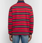 Gucci - Appliquéd Striped Cotton-Jersey Polo Shirt - Men - Red