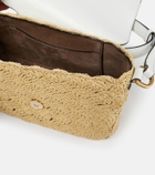 Oscar de la Renta Raffia and leather shoulder bag