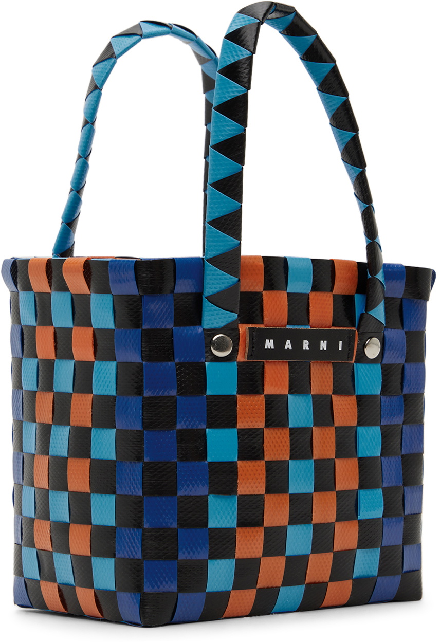 Marni Kids Blue & Orange Micro Basket Tote Marni