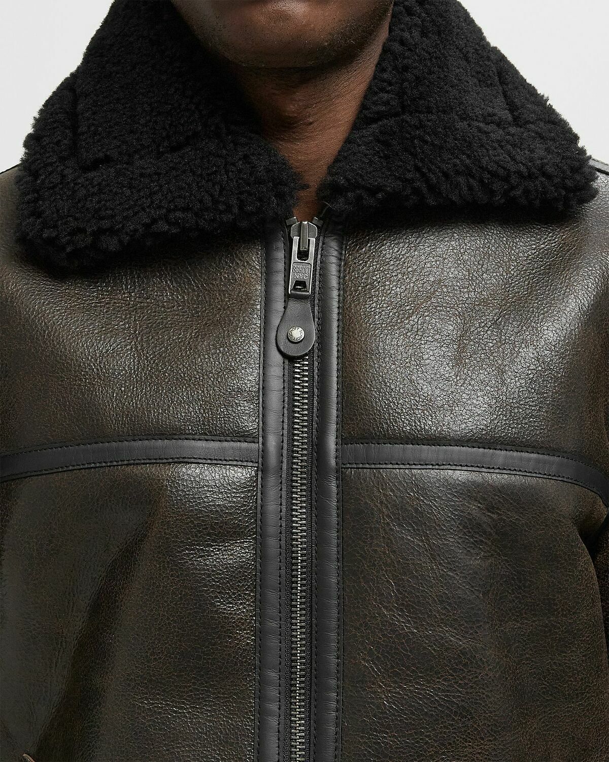 Samsøe & Samsøe X Schott SABOY JACKET Brown Mens Bomber Jacket