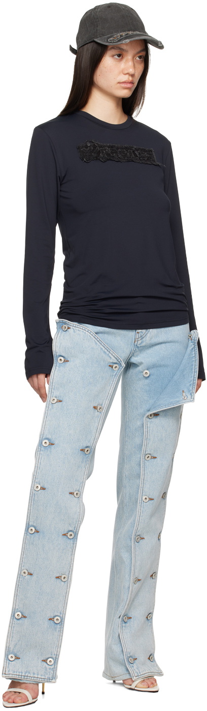Y/Project Black Logo Patch Long Sleeve T-Shirt