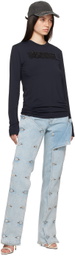 Y/Project Black Logo Patch Long Sleeve T-Shirt