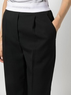 Alexander Wang Black Logo-Waistband Wool Trousers