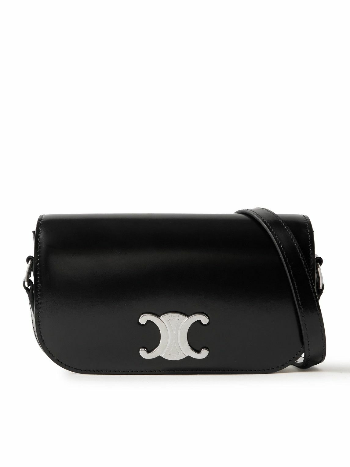 CELINE - Triomphe Small Glossed-Leather Messenger Bag