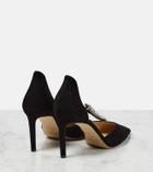 Jimmy Choo Bee 85 embellished suede pumps