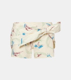 Rabanne Layered printed cotton shorts