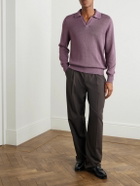 De Bonne Facture - Linen and Cotton-Blend Polo Shirt - Purple