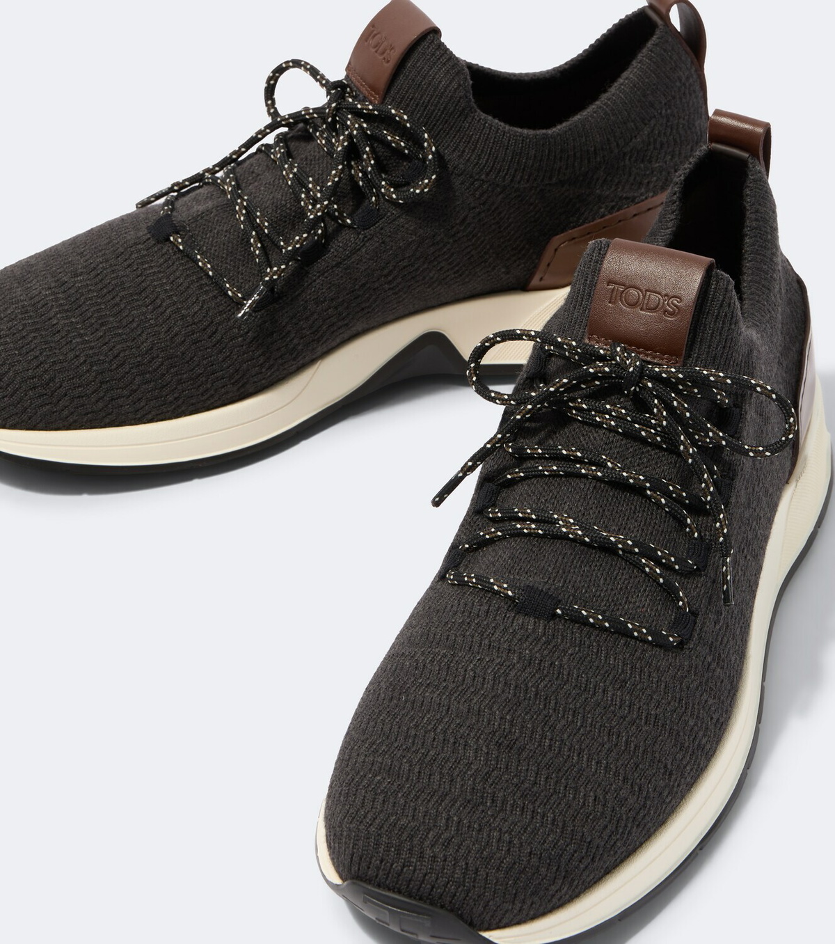 Tod's Knitted leather-trimmed sneakers