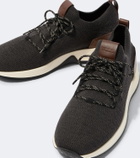 Tod's Knitted leather-trimmed sneakers