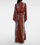 La DoubleJ Sleek printed silk twill maxi skirt