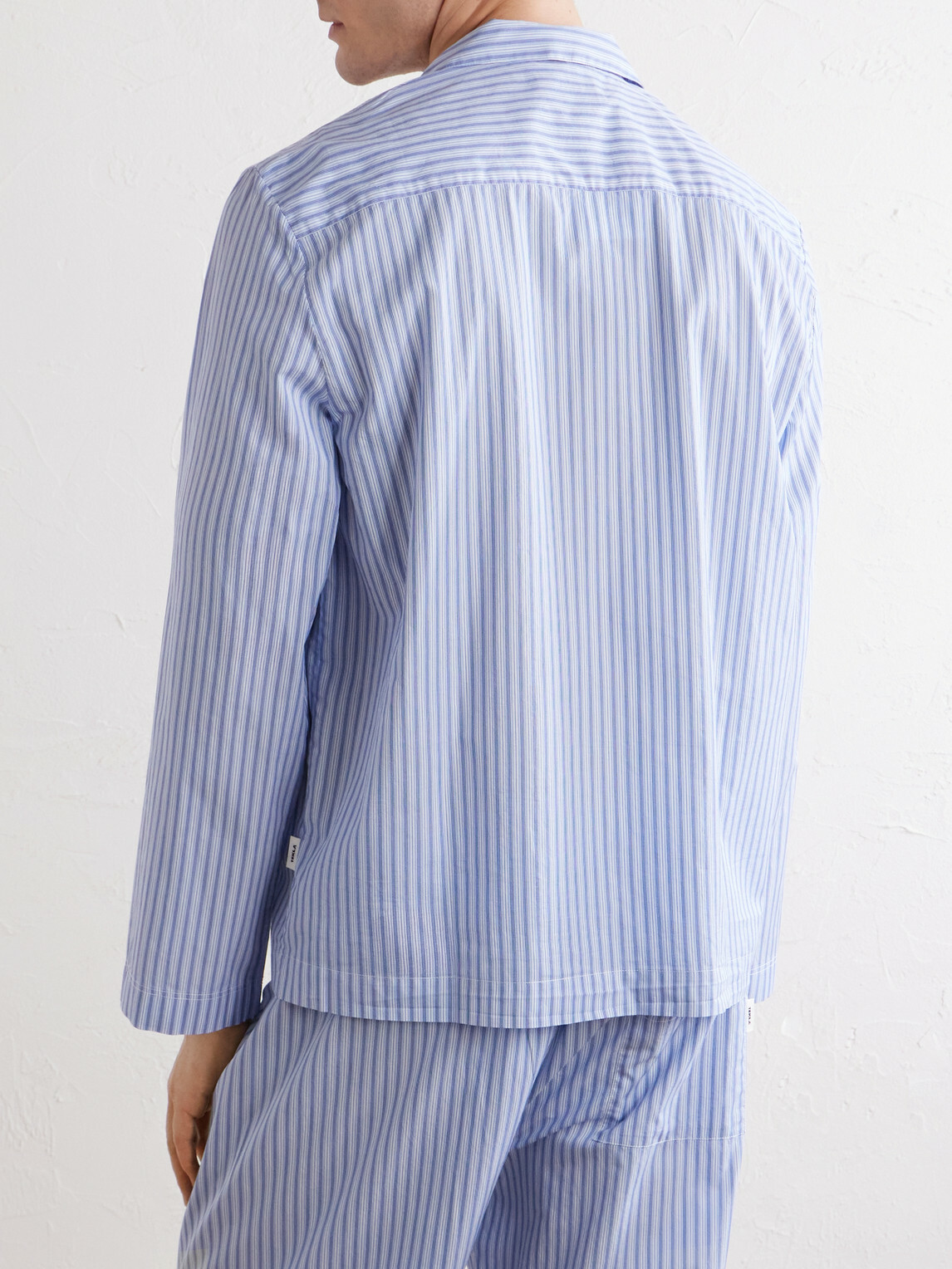 TEKLA - Camp-Collar Striped Organic Cotton Pyjama Shirt - Blue