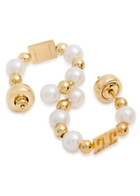 Givenchy 4G Faux Pearl-embellished Hoop Earrings - Gold - One Size