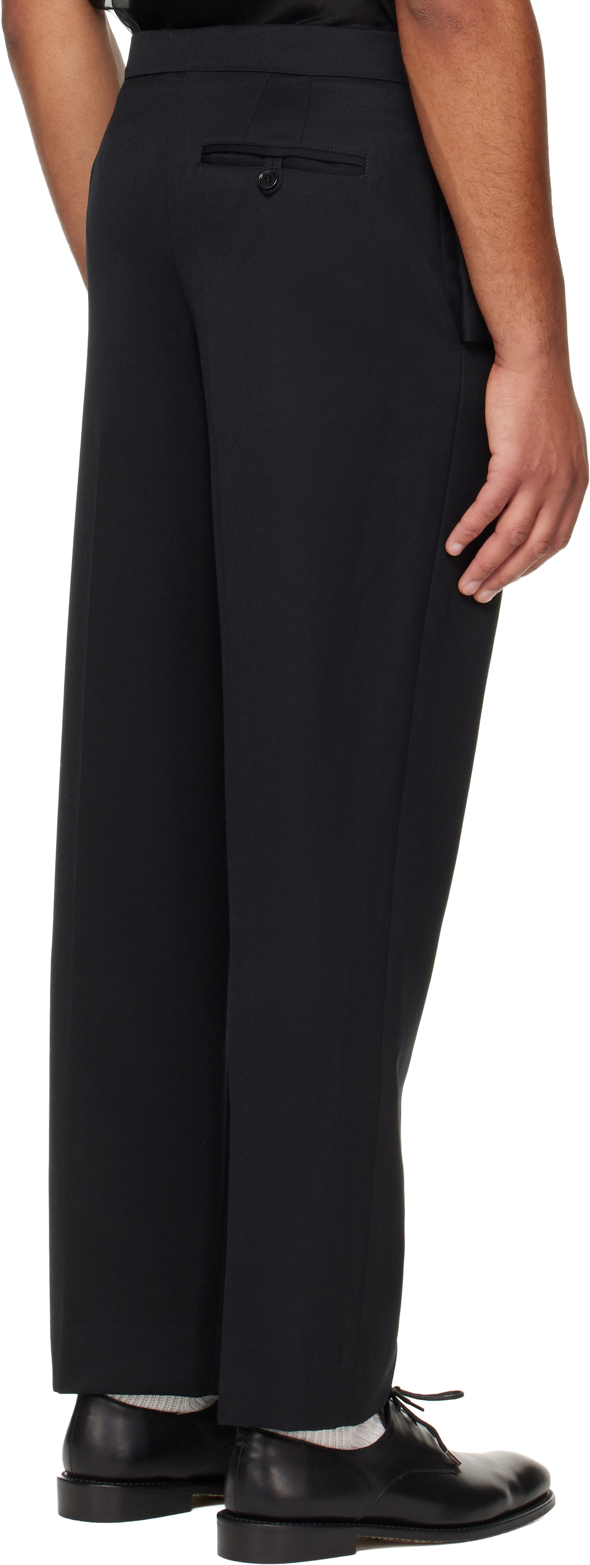 Simone Rocha Black Bow Waist Straight Leg Trousers