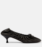 Herbert Levine Gather Around ruched leather pumps
