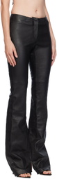 GCDS Black Multi Zip Skinny Leather Pants