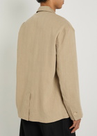Jacquemus La Veste Pastro Striped Linen Jacket Beige