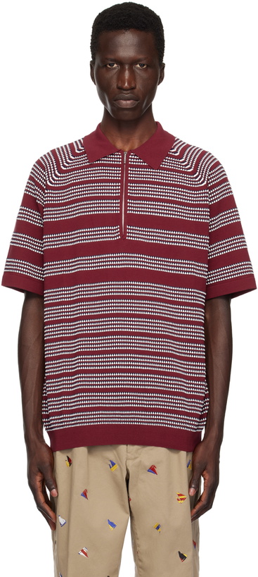 Photo: BEAMS PLUS Red Jacquard Polo