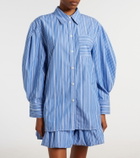 Ganni Striped oversized cotton poplin shirt