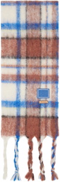 ADER error Brown & Blue Cland Plaid Muffler Scarf