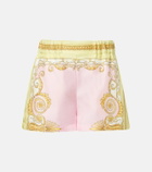 Versace Underwater Barocco silk twill shorts