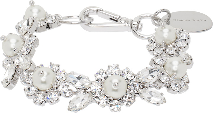 Photo: Simone Rocha Silver Pearl & Crystal Daisy Floret Bracelet