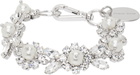 Simone Rocha Silver Pearl & Crystal Daisy Floret Bracelet