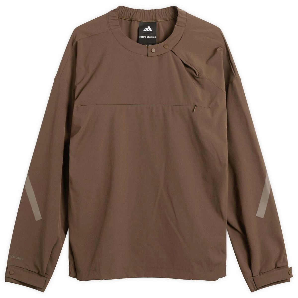 Adidas Men's x Entire Studios ZNE Half Zip Woven Sweatshirt in Dust Cargo
