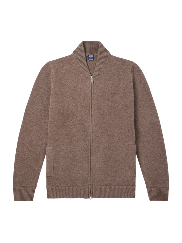 Photo: FEDELI - Berkley Wool and Cashmere-Blend Zip-Up Sweater - Brown