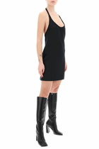 COURREGES mini dress with strap and buckle detail. Black