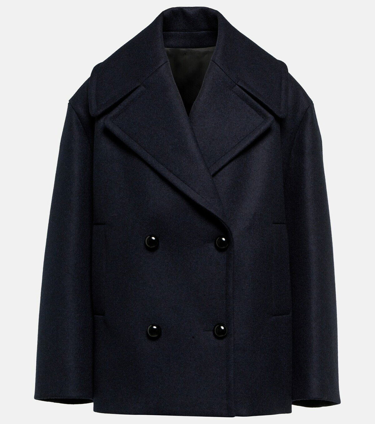 SALE【Alaia】ダブルブレスト ストレートフィット ピーコート Alaïa Double-breasted wool peacoat ALAÏA